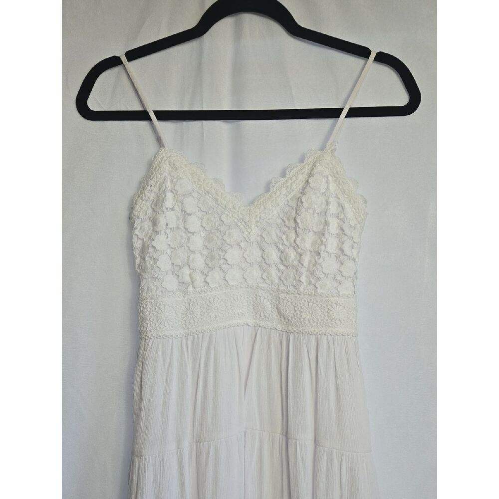 No Boundaries White Lace Detail Midi Dress